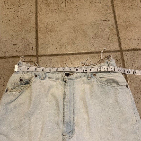 Vintage 1989 Levi's 631 Light Wash Distressed Jeans Orange Tag - Picture 4 of 7